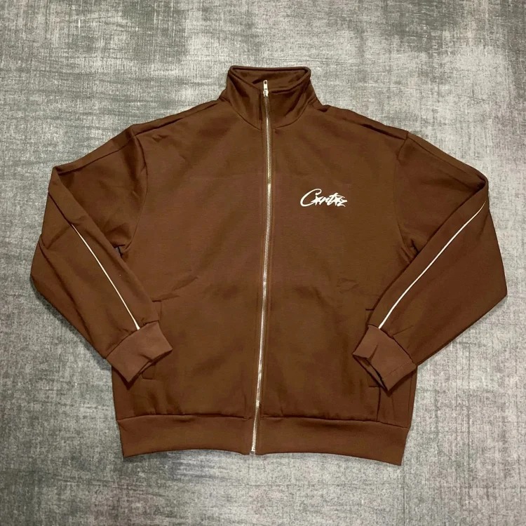 2024 New Corteiz Basic Printed Stand Collar Sports Casual Velvet Zipper Jacket Niche Trendy Brand Suit