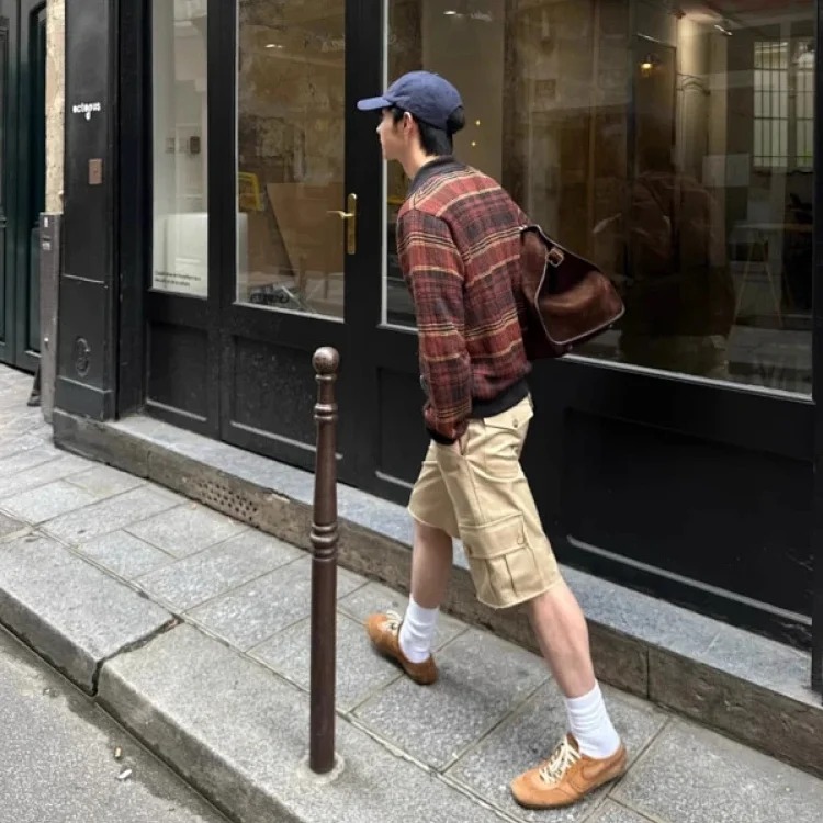 OurLegacy plaid retro simple knitted sweater lazy style striped jacket and sweater for men and women