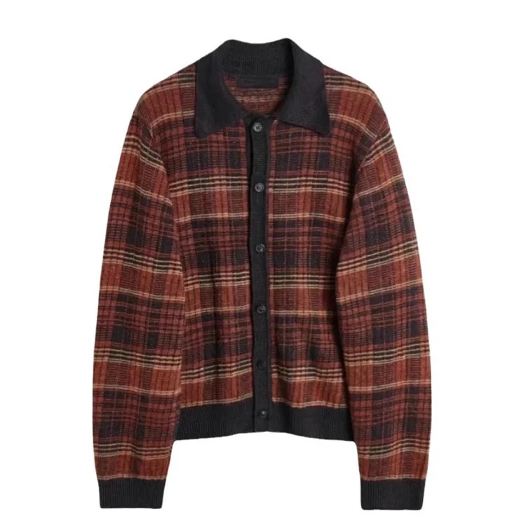 OurLegacy plaid retro simple knitted sweater lazy style striped jacket and sweater for men and women