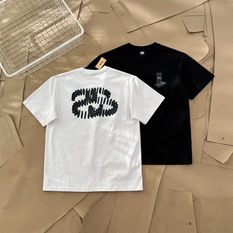 Original production 25SS Stussy domino print short-sleeved T-shirt TEE originated from the surfing mecca of Southern California, USA, and redefined the design appearance and ideology of casu
