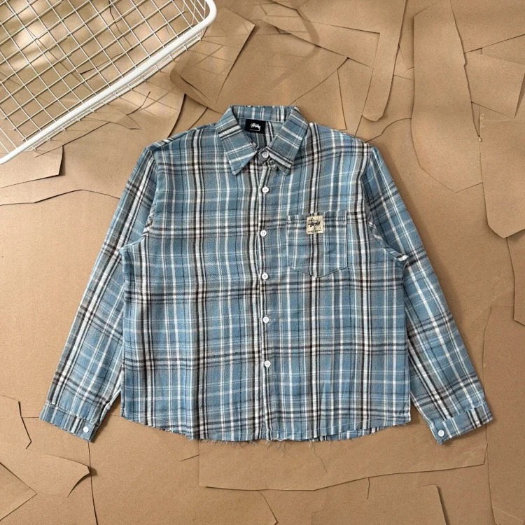 Original production 25SS Stussy Retro series spring and summer lightweight classic plaid s