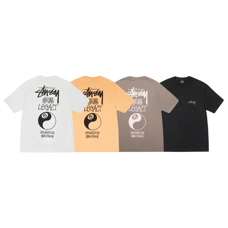 26SS STUSSY Black Eight Series Bagua Tu Black Eight Printed Couple Round Neck Short Sleeve T-Shirt TEE Stussy originated from the surfing mecca of Southern California, redefining the design