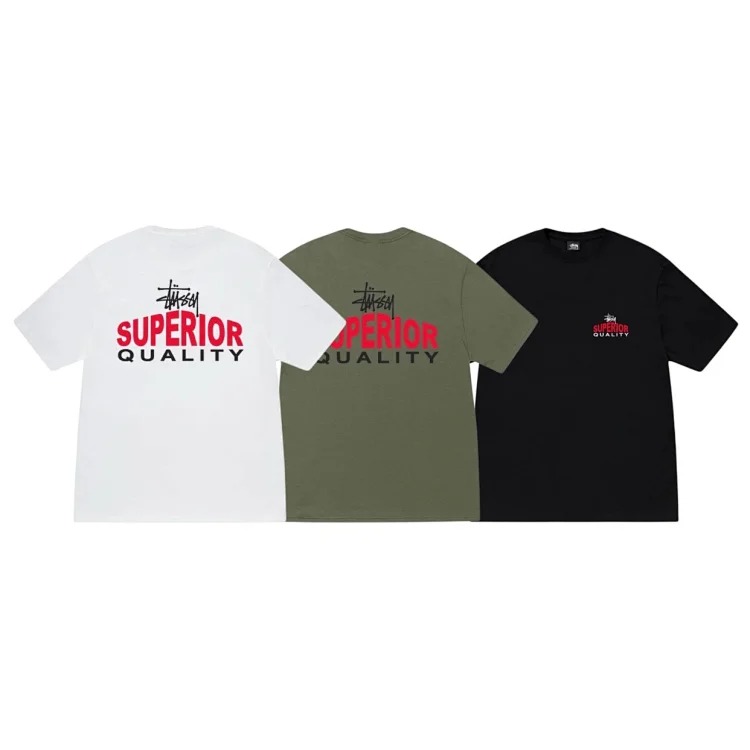 Original production 26SS STUSSY classic series SUPERIOR printed couple round neck short-sleeved T-shirt TEE originated from the surfing mecca of Southern California, redefining casual clothi