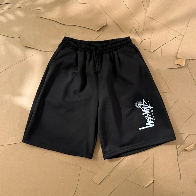Original production Stussy classic letter Logo printed three-quarter shorts terry sports shorts