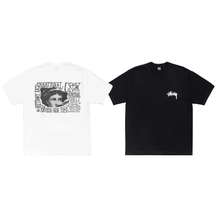 Original production 26SS STUSSY classic European retro series Queen Victoria printed couple round neck short-sleeved T-shirt TEE Stussy originated from the surfing mecca of Southern Californ