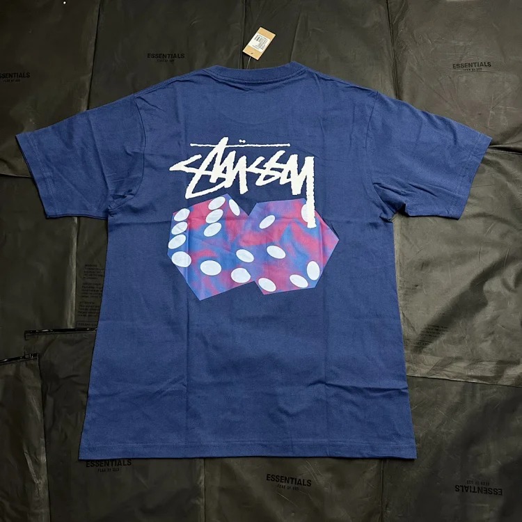 Original production 24ss Stussy colorful dice new pattern round neck printed short-sleeved originated from the surfing mecca of Southern California in the United States. It has redefined the