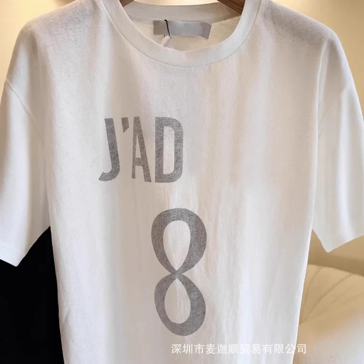 D new home T-shirt printed pure cotton summer loose women's trendy letter tops women's tops short-sleeved 25 high-end