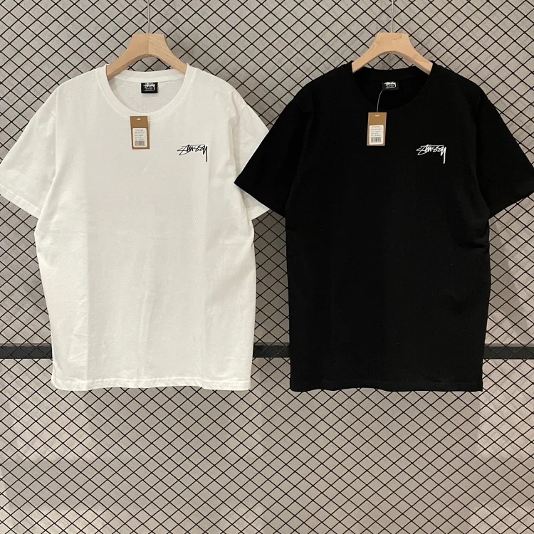 Original manufacturing STUSSY✒️Modernist cursive font graffiti new pattern round neck printed short-sleeved Originated from the surfing mecca of Southern California, USA, it has redefined th