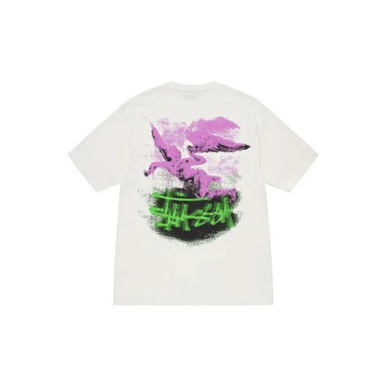 Made in the original version, STUSSY Fallen Angel's new patterned round neck printed short-sleeved originated from the surfing mecca of Southern California in the United States. It has redef