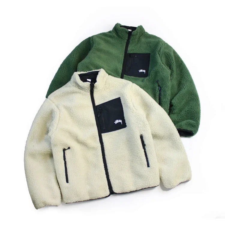 Original production 25SS Stussy reversible polar fleece reversible jacket, . is worth buying in autumn and winter to ride the waves. It originated from the charm of skateboarding on the coas
