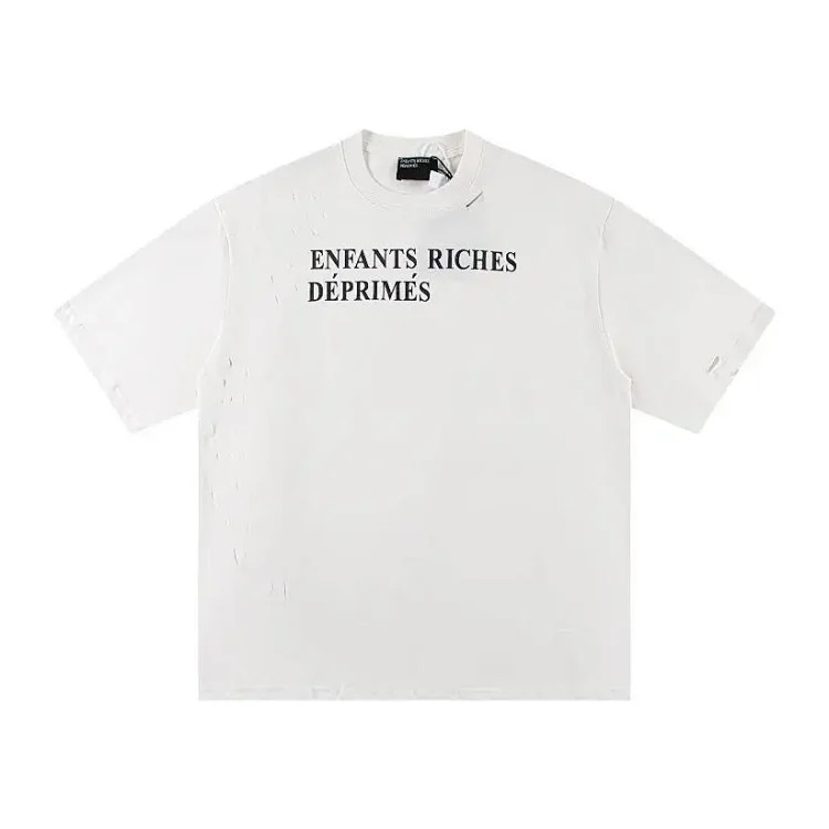 ERD Melancholy Rich Second Generation Washed and Distressed Letter Printed Hooded Sweatshirt