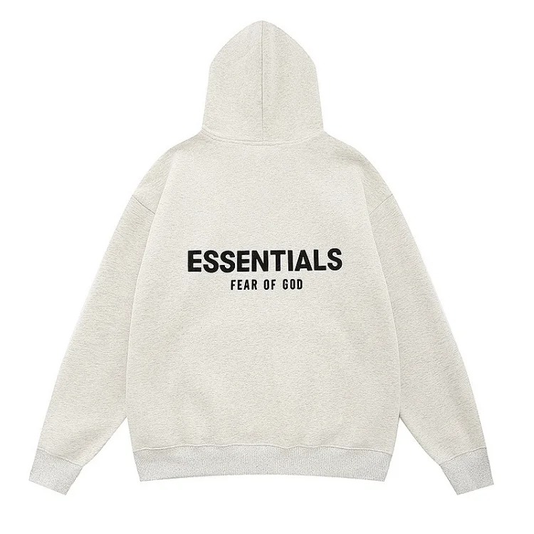 New FEAR OF GOD ESSENTIALS flocked letter men and women casual loose plus velvet hooded sweatshirt trendy