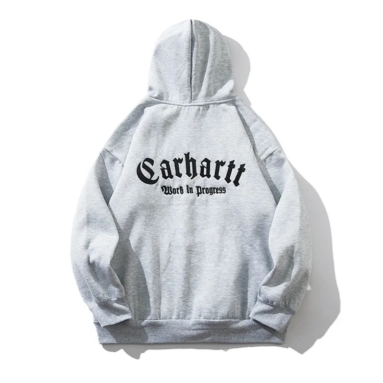Classic letter embroidered men's and women's loose hooded plus fleece hoodie sweatshirt