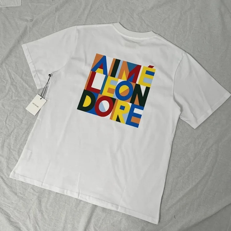 Abstract color block print summer loose casual short-sleeved T-shirt for men and women