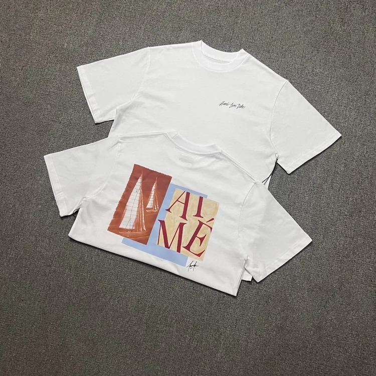 Abstract color block print summer loose casual short-sleeved T-shirt for men and women