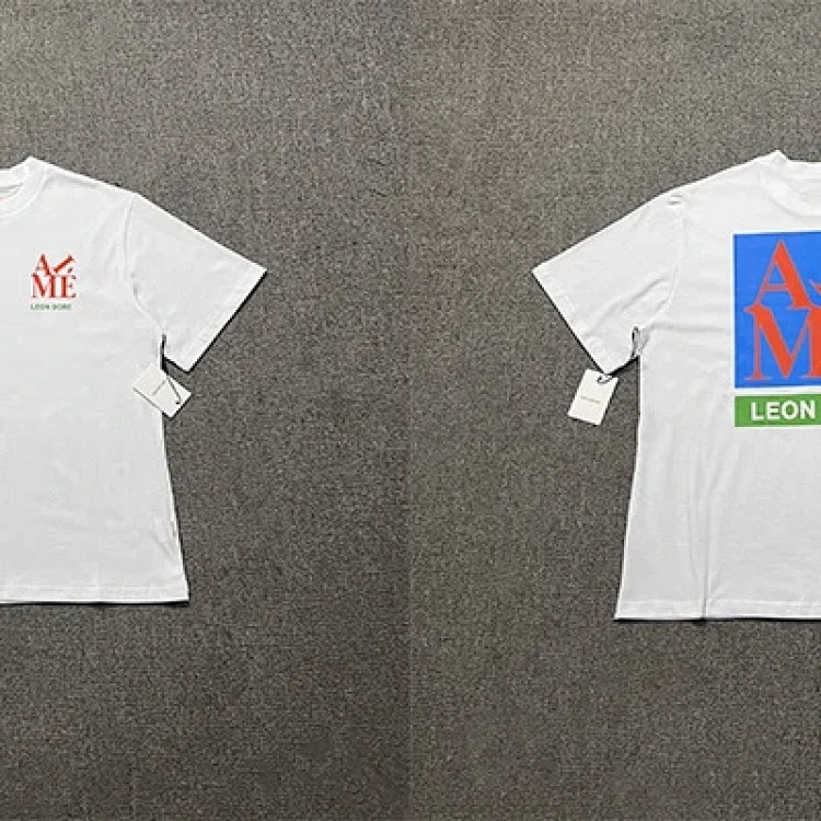 Abstract color block print summer loose casual short-sleeved T-shirt for men and women