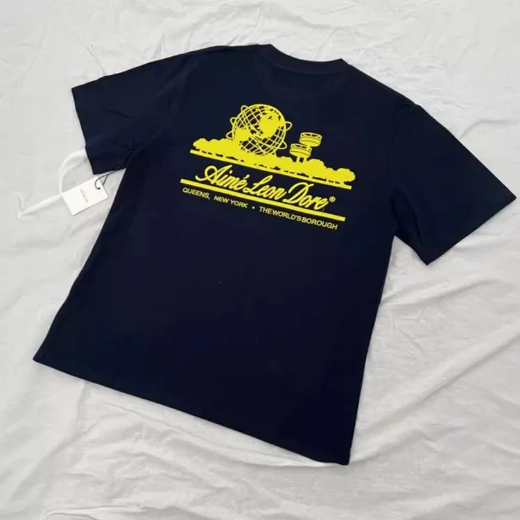 Abstract color block print summer loose casual short-sleeved T-shirt for men and women