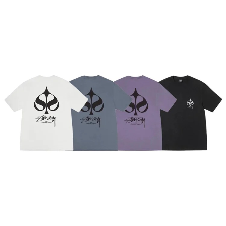 Original production 26SS STUSSY Poker Series Spades ♠️ Printed couple round neck short-sleeved T-shirt TEE originated from the surfing mecca of Southern California, USA, and redefined casual