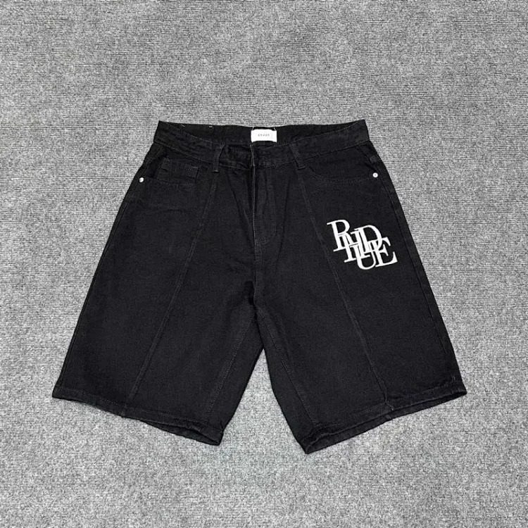 Embroidered denim shorts for men and women high street casual trousers rh image 2