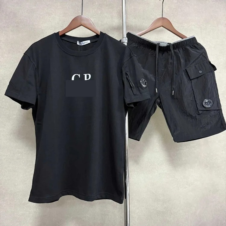 C.P. Company sleeves zipper button decoration loose workwear sports short-sleeved shorts suit