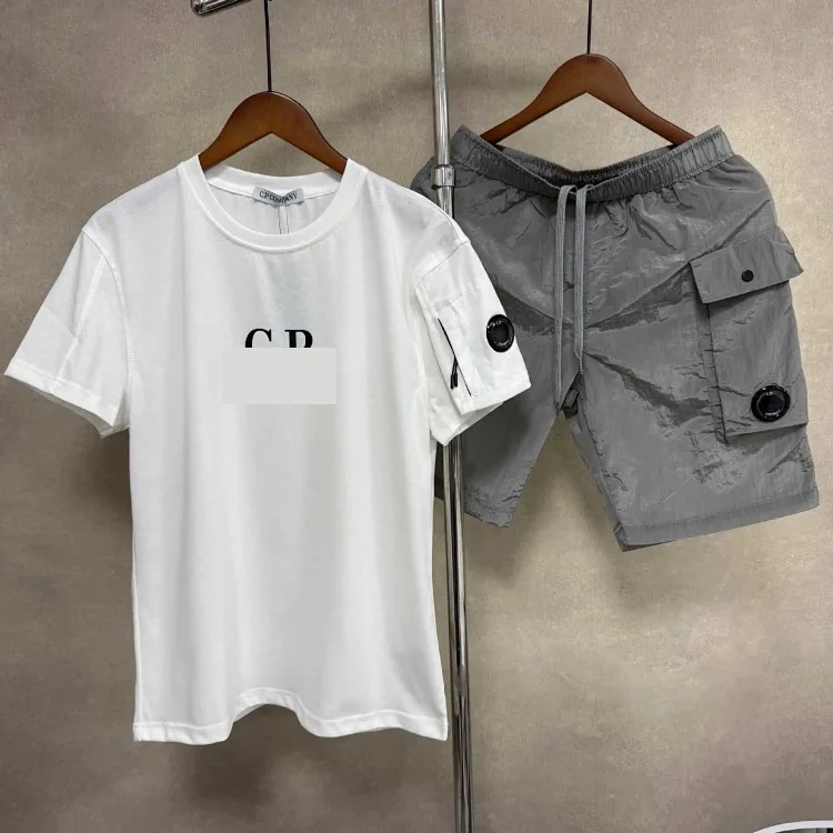 C.P. Company sleeves zipper button decoration loose workwear sports short-sleeved shorts suit