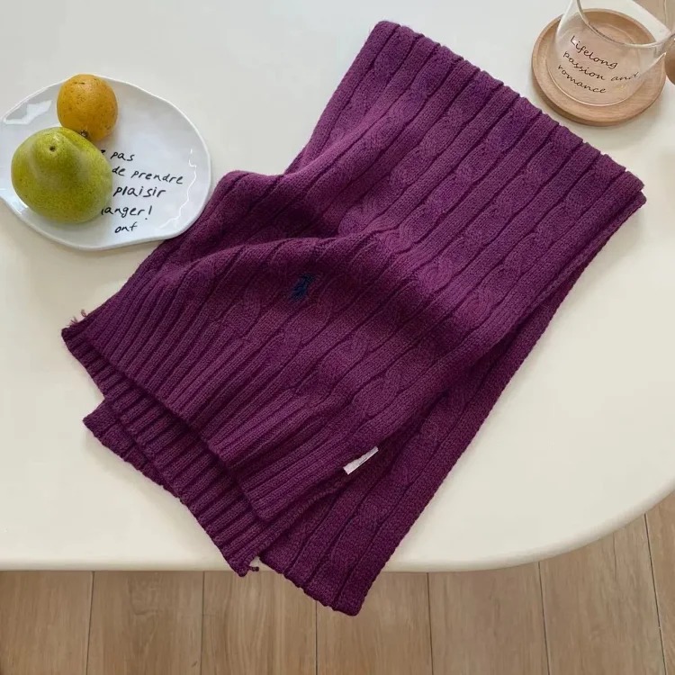 Retro British pure wool scarf embroidered
