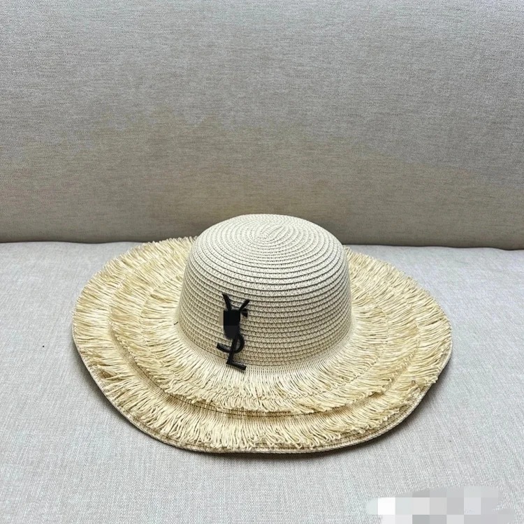 Straw hat straw bag set foldable sun hat outdoor beach bag hat sun hat