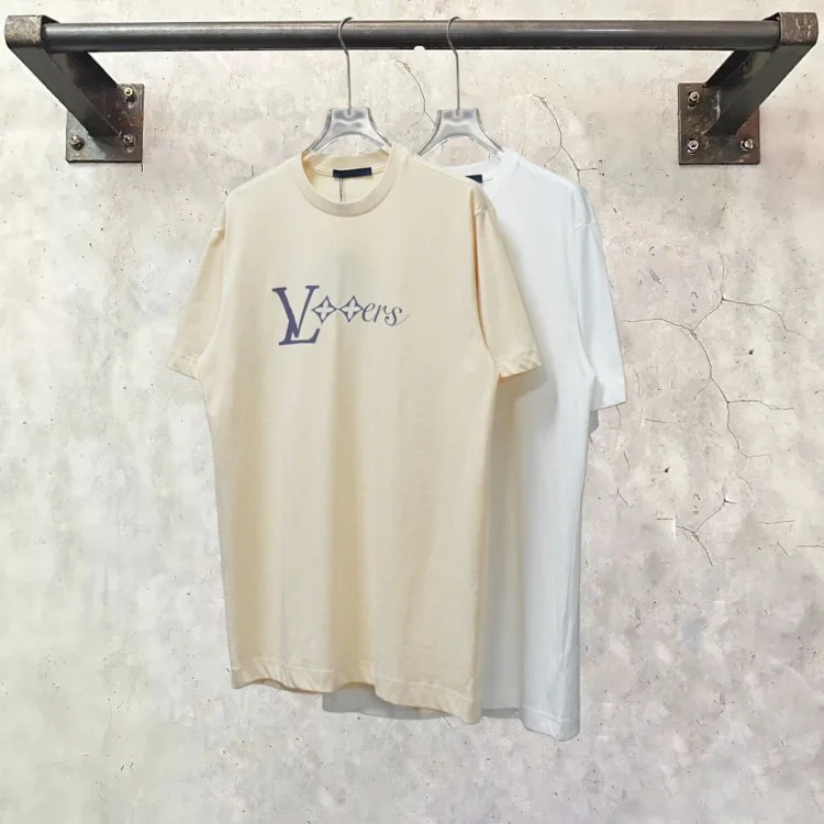 Cross-border trendy brand high short-sleeved 25 letter print graffiti men and women same style couple T-shirt