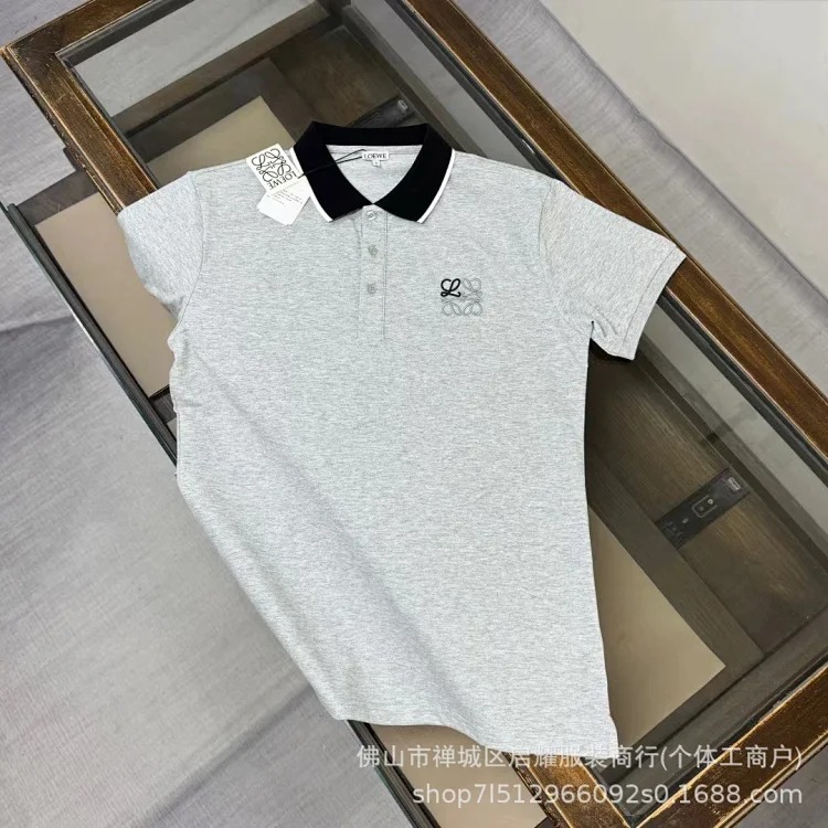 Embroidered pure cotton casual fashion Polo lapel short-sleeved T-shirt for men image 12