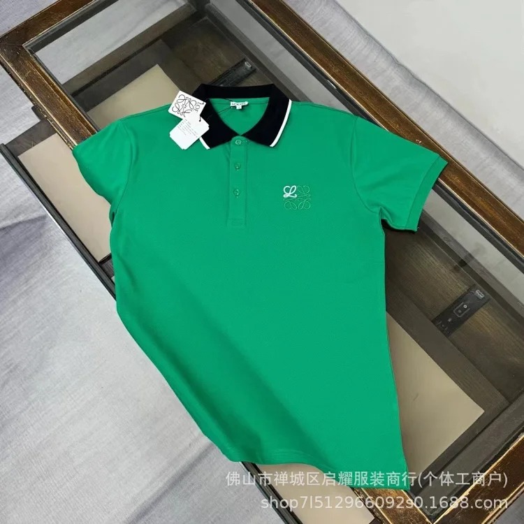 Embroidered pure cotton casual fashion Polo lapel short-sleeved T-shirt for men image 13