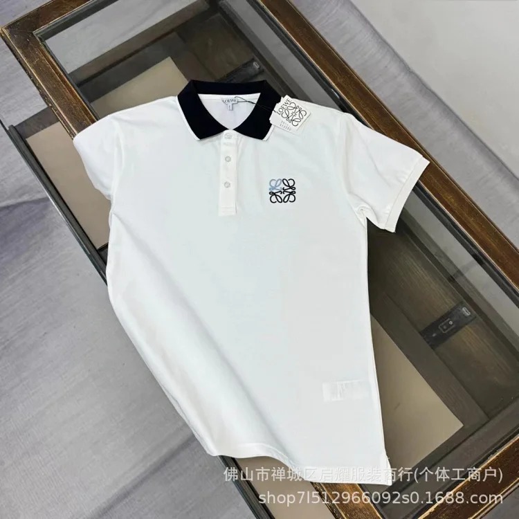 Embroidered pure cotton casual fashion Polo lapel short-sleeved T-shirt for men image 3