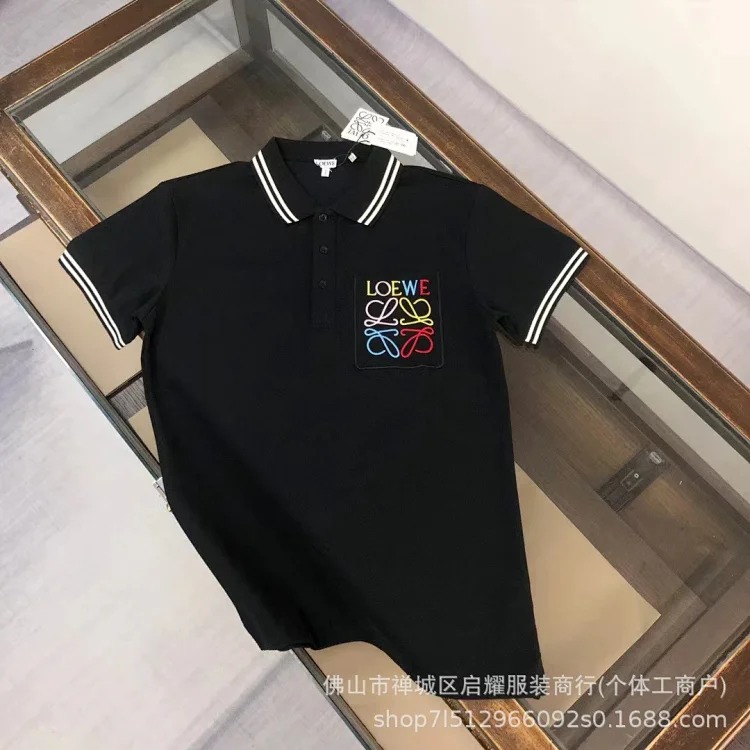 Embroidered pure cotton casual fashion Polo lapel short-sleeved T-shirt for men image 8