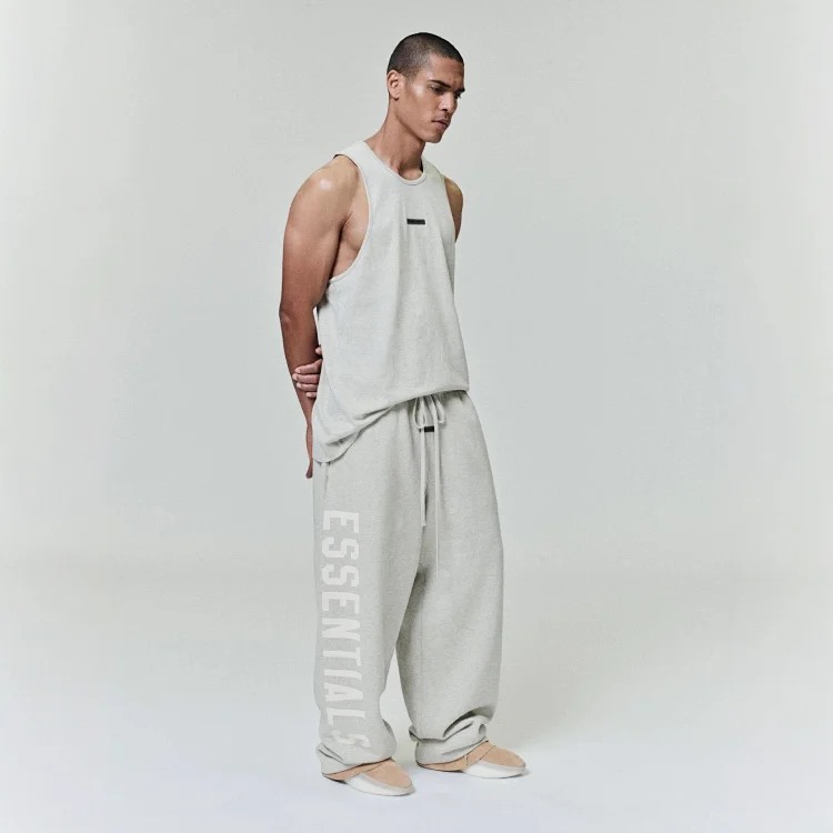 Straight velvet trousers and casual pants with large logo on the side, same style for men and women