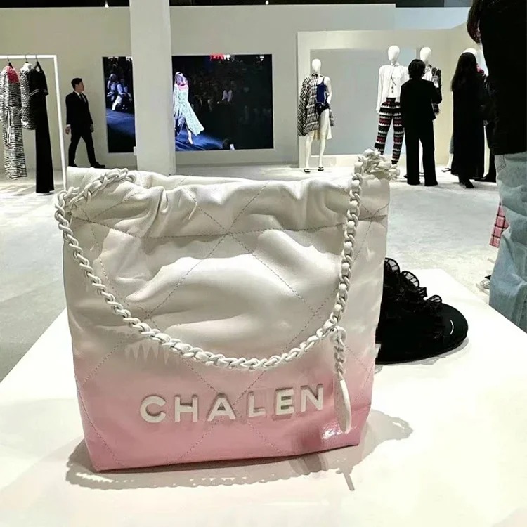 Xiaoxiangfeng Mini Garbage Bag Bag Diamond Pearl Chain Bag Genuine Leather 22bag Tote Bag Shoulder Crossbody Bag