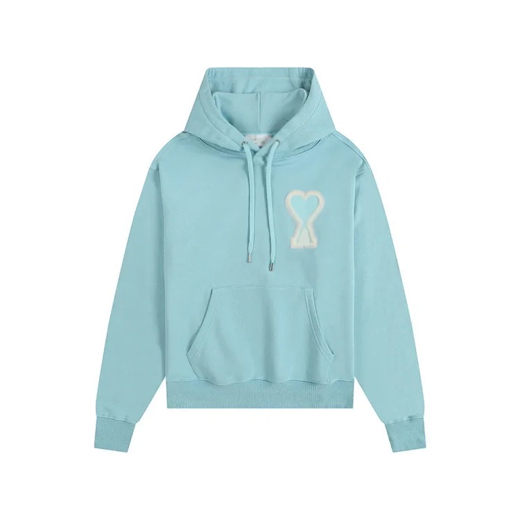 Sweatshirt autumn and winter new long-sleeved hooded unisex small love flat embroidered hoodie