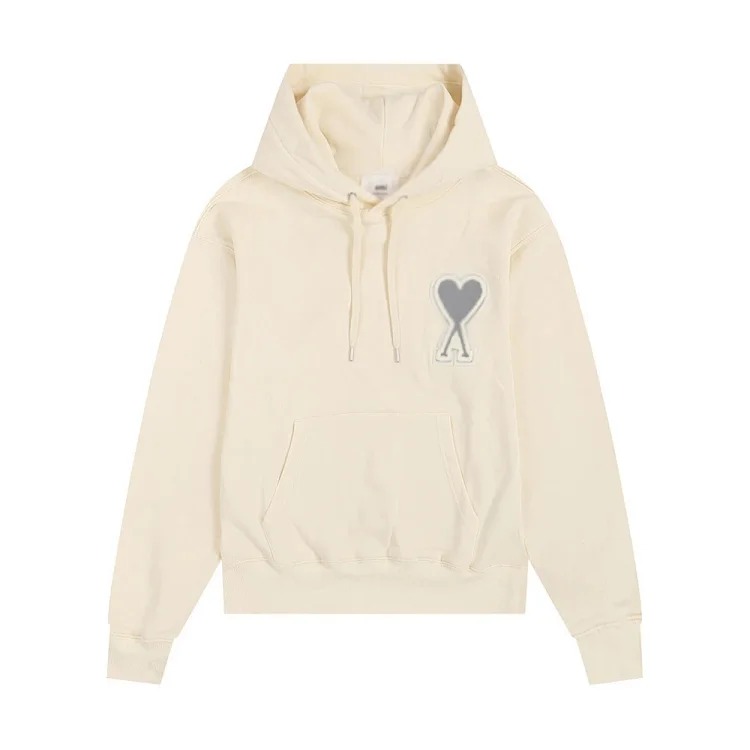 Sweatshirt autumn and winter new long-sleeved hooded unisex small love flat embroidered hoodie