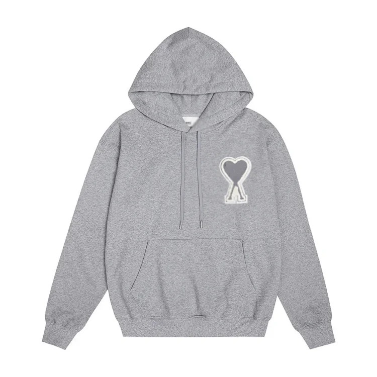 Sweatshirt autumn and winter new long-sleeved hooded unisex small love flat embroidered hoodie