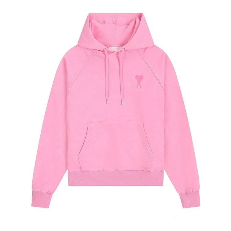 Sweatshirt autumn and winter new long-sleeved hooded unisex small love flat embroidered hoodie