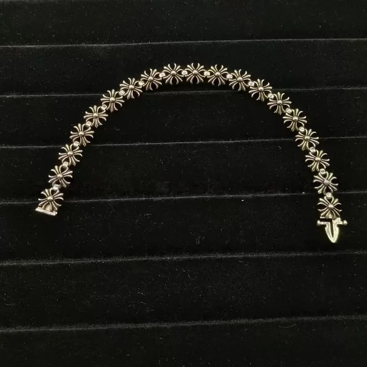 CH retro cross diamond bracelet for men and women, trendy couple style