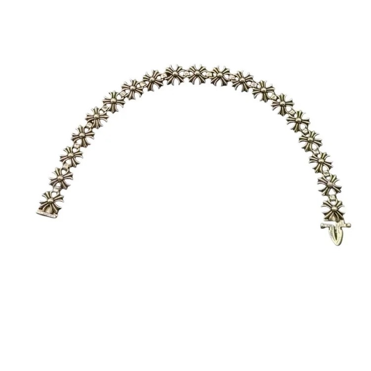 CH retro cross diamond bracelet for men and women, trendy couple style