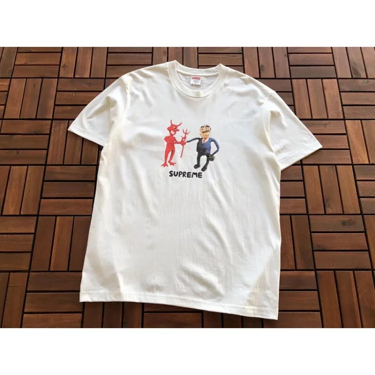 SUP letter print BOX high short-sleeved T-shirt for men and women