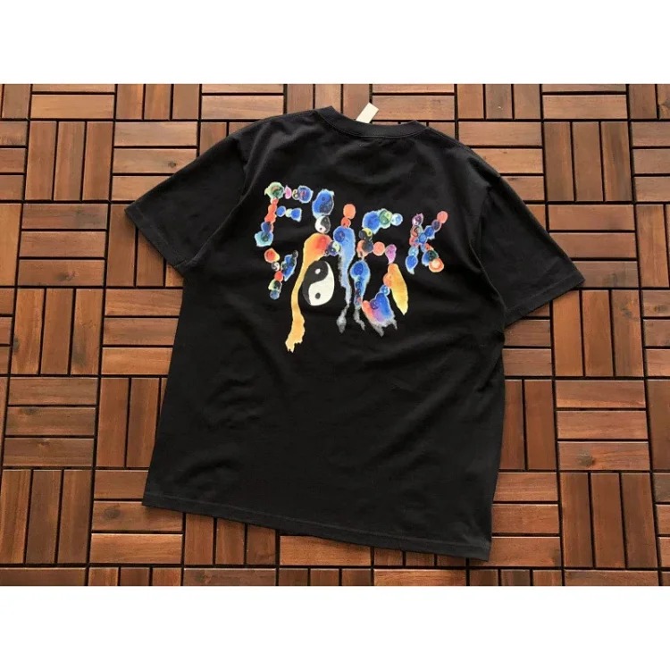 SUP letter print BOX high short-sleeved T-shirt for men and women