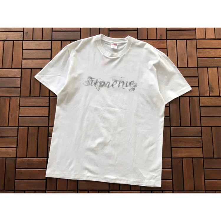 SUP letter print BOX high short-sleeved T-shirt for men and women
