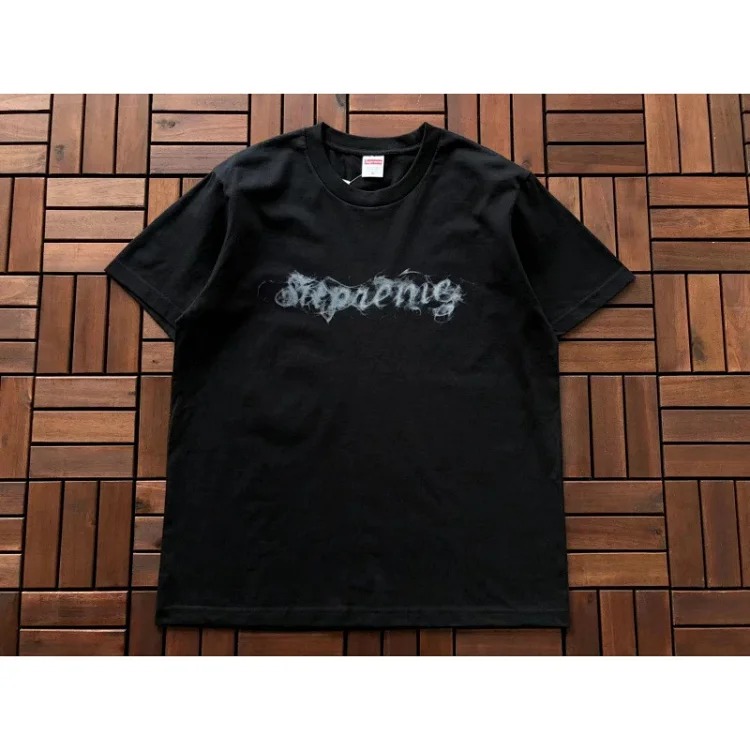 SUP letter print BOX high short-sleeved T-shirt for men and women