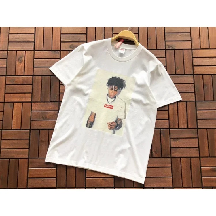 SUP letter print BOX high short-sleeved T-shirt for men and women