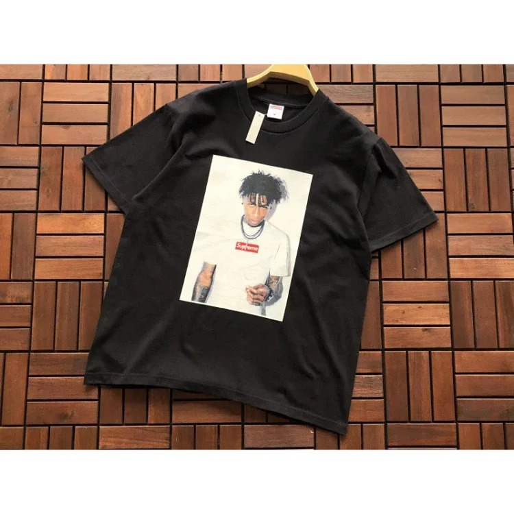 SUP letter print BOX high short-sleeved T-shirt for men and women