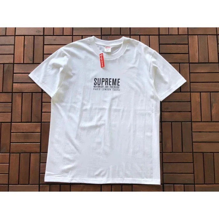 SUP letter print BOX high short-sleeved T-shirt for men and women