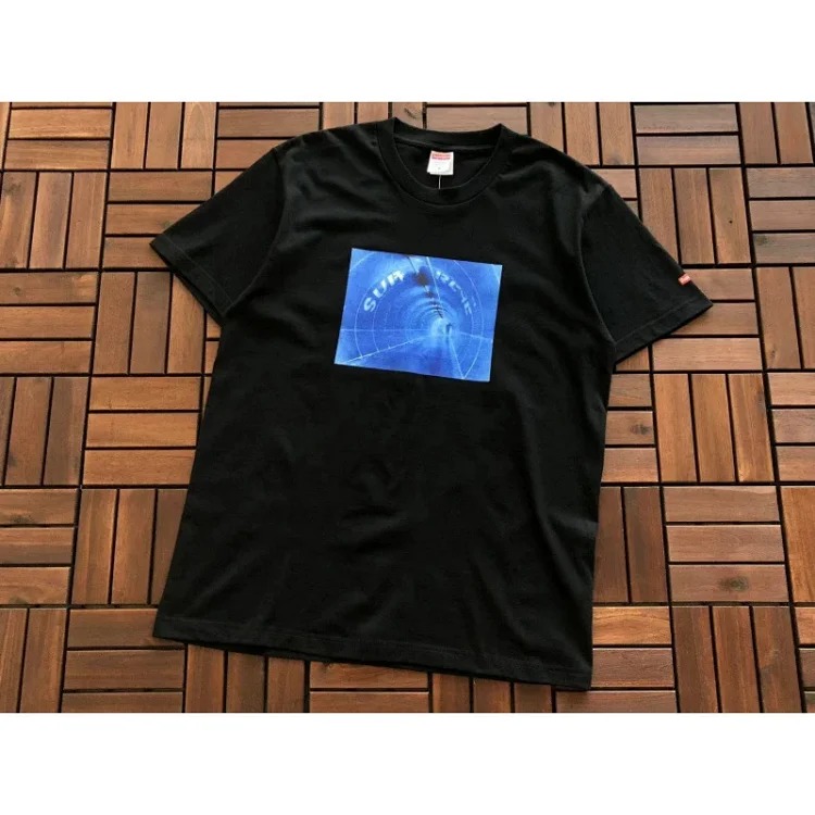 SUP letter print BOX high short-sleeved T-shirt for men and women
