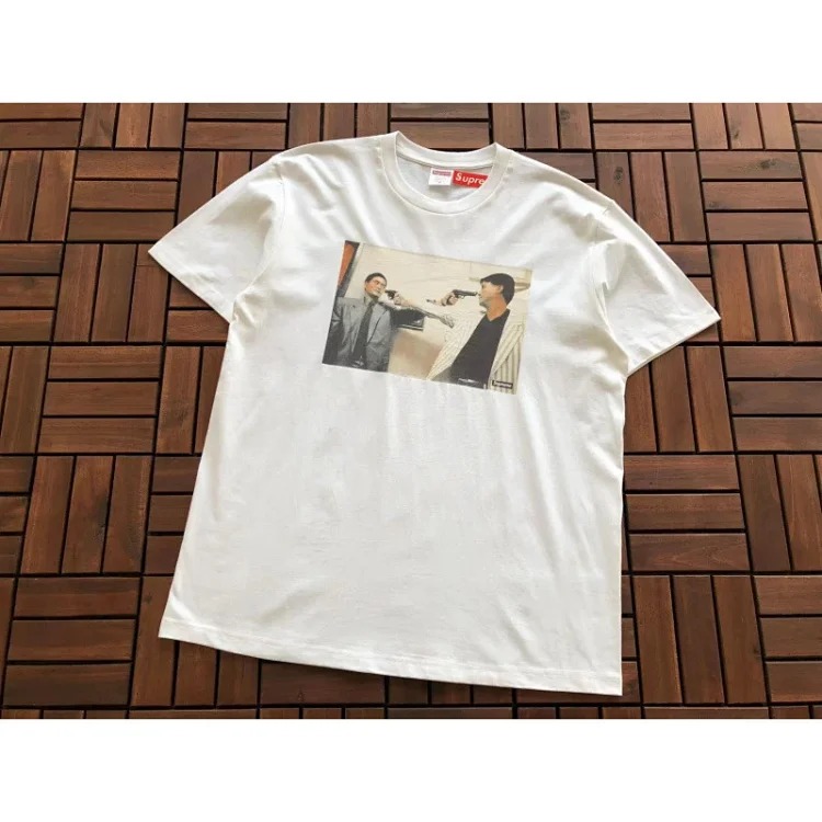 SUP letter print BOX high short-sleeved T-shirt for men and women