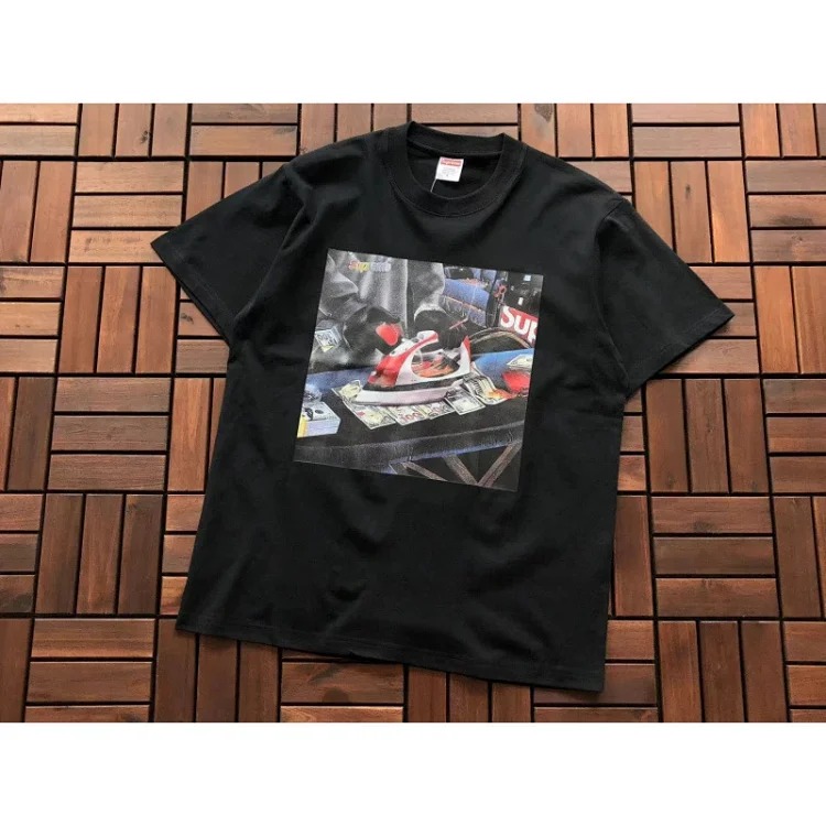 SUP letter print BOX high short-sleeved T-shirt for men and women